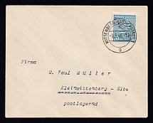 1946 (9 Mar) Wittenberg-Lutherstadt, Germany Local Post, Cover to Kleinwittenberg (Mi. 21, Full Set, CV $180)