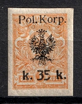 1918 35k on 1k Polish Corps in Russia, Russia, Civil War (Kr. 17, Signed, MNH)
