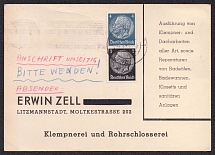 1941 Third Reich, Germany Letter Telegram, Litzmannstadt - Rendsburg