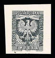 1954 Republic of Poland, Official Stamp (Official Black Print, Proof)