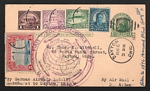 1929 (5 Aug) United States, Graf Zeppelin airship airmail postcard from Lakehurst to Dayton, 1st Round the World flight (Sieger 29 A, CV 75 EUR)