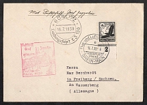 1939 (16 Jul) Zeppelins, Third Reich, Germany, Cover from Gorlitz to Freiburg im Breisgau with Commemorative Postmark
