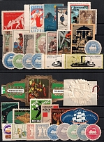 Trains, Ships, Navy, Stock of Cinderellas, Germany, Europe, United States Non-Postal Stamps and Labels, Advertising, Charity, Propaganda (#192B)