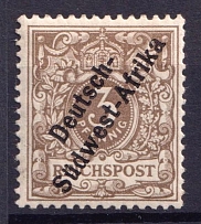 1897-99 3pf South West Africa, German Colonies, Germany (Mi. 1 b, CV $70)