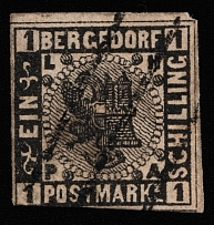 1861-67 1s Bergedorf, German States, Germany (Mi 2, Canceled, CV $600)