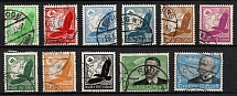 1934 Third Reich, Germany, Airmail (Mi. 529 - 539, Full Set, Canceled, CV $120)