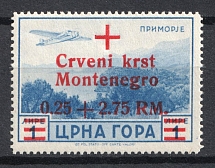 1943 0.25+2.75rm Montenegro, German Occupation, Germany (Small 'g', Print Error, Mi. 34 I, Signed, CV $260, MNH)