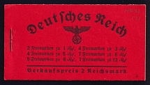 1936-37 Compete Booklet with stamps of Third Reich, Germany, Excellent Condition (Mi. MH 36.2, CV $590)