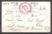 1915 Russia WWI Postcard Censorship Prisoner of War POW (Chita - Irkutsk - Wien)