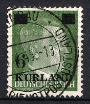 1945 6pf on 5pf Kurland, German Occupation, Germany (Mi. 1 III, Signed, Canceled, CV $390)