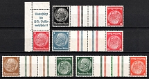 1937-39 Third Reich, Germany, Gutter Tete-beches, Se-tenants, Zusammendrucke (Mi. KZ 26, KZ 27.1.1, KZ 28, KZ 29.2.4, S 155, CV $30)