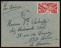 1947 Madagascar, French Colonies, 100th Flight, Airmail cover, Tananarive - Port-Louis (Mauritius)