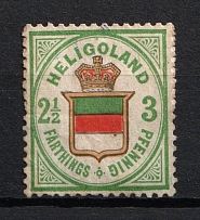1876-90 2.5f Heligoland, Germany (CV $100)