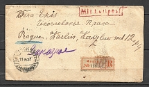 1923 Airmail, Registered Letter Moscow-Prague