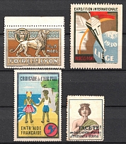 France, Stock of Cinderellas, Non-Postal Stamps, Labels, Advertising, Charity, Propaganda