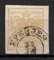 1850-54 Austria 1 Kr (Two Sides Print, Print Error, CV $100, Canceled)