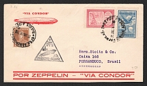 1934 (29 Jul) Argentina, Graf Zeppelin airship airmail cover from Buenos Aires to Pernambuco (Brazil), Flight to South America 'Buenos Aires - Rio de Janeiro' (Sieger 256, CV $50)