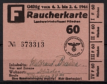 Smoking card, Revenue, Third Reich, Nazi Germany