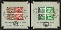 1937 (20 Apr) Third Reich, Germany, Souvenir Sheets with Se-tenants, Zusammendrucke (Special Cancellations)