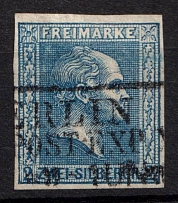 1858 2 Sgr Prussia, Germany (Mi. 11b, Canceled, CV $70)