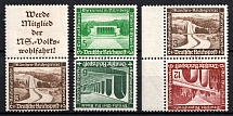 1936 Third Reich, Germany, Se-tenant, Tete-beche, Zusammendrucke (Mi. S 243, SK 29, SK 30, CV $30)