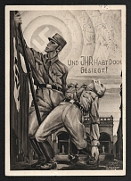 1937 'And you won after all!', Propaganda Postcard, Third Reich Nazi Germany