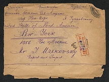 1923 Letter of Philatelic Exchange with Multiple Frankings Sc. 239, Sc. 241, Sc. 221, Two Permit Stamps