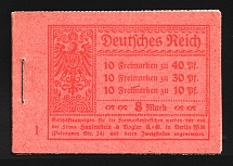 1921 Complete Booklet with stamps of Weimar Republic, Germany, Excellent Condition (Mi. MH 14.1 A, CV $400)