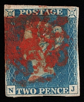 1840 2p Great Britain (SG 5, Canceled, CV $1,500)