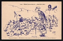 1914-18 'The Unhappy Gardener' WWI European Caricature Propaganda Postcard, Europe