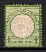 1872 1/3gr German Empire, Large Breast Plate, Germany (Mi. 17 b, Signed, CV $220)