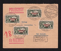 1934 (28 Aug) Poland, Registered Cover from Vilnius (Lithuania) to Buckow (Germany), franked with 30gr (Signed, Special Cancellation)