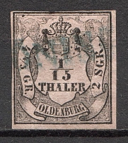 1852-59 Oldenburg Germany 1/15 Th (CV $130, Signed, Canceled)