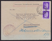 1943 Ukraine, WWII Germany Occupation, Official Mail, Cover, Berlin-Wilmersdorf - Dnipropetrovsk