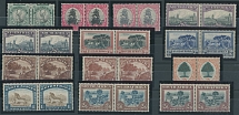 British Commonwealth - South Africa - 1930-45, Springbok's Head, Sailing Ship, Orange Tree, Antelope Gnu, Oxen, Scenes, phototype printing, ½p- 2s6p, complete set of 13 in horizontal pairs with English and Afrikaans inscription, …