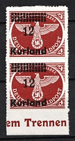 1945 12pf Kurland, German Occupation, Germany, Pair (Mi. 4 B I, 4 B VI, Signed, CV $130, MNH)