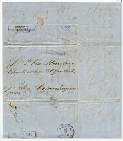 1855 Cover from Riga to Copenhagen, Denmark (Dobin 1.26 - R2, Dobin 8.01 - R4)