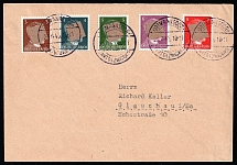 1945 (23 Jun) ORTMANNSDORF Local Issue 3pf - 8pf, Germany, Overprint on Hitler's head, Cover from Ortmannsdorf to Glauchau