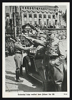 1938 'Chief of Staff Luze Reports the SA to the Führer.', Propaganda Postcard, Third Reich Nazi Germany