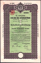 1918 (11 Jun) Munich, German Empire, Germany, 5% Bond for 1000 Marks