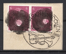 6pf Hitler Overprints, Local Mail, Soviet Russian Zone of Occupation, Germany (MARKNEUKIRCHEN Postmark)