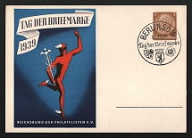 1939 'Stamp Day 1939', Propaganda Postcard, Third Reich Nazi Germany