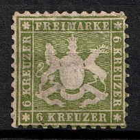 1862 6k Wurttemberg, German States, Germany (Mi. 23, Sc. 32, Canceled, CV $260)