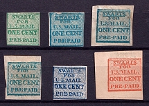 1c Swarts for U. S. Mail, United States Locals & Carriers (Old Reprints and Forgeries)