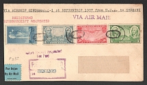 1937 (5 May) United States, Registered Censored airmail cover from New York to Gorlitz then Return to sender, envelope prepared to flight 'Lakehurst - Frankfurt' but Hindenburg crashed on landing