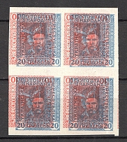 1920 Ukraine Block (Multiple Two Sides Printing, Print Error, MNH)