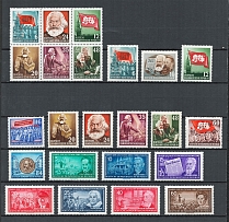 1953-55 German Democratic Republic, Germany (Full Sets, CV $40, MH/MNH)