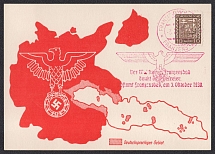 1938 (Oct 3) Postcard sent from FRANZENSBAD (Frantiskovy). Occupation of Sudetenland, Germany