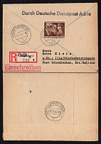 1944 (10 May) Third Reich, Germany, Registered Cover from Pula (Italy) to Post Schenkenhan franked with 54pf (Mi. 865)