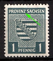1945 1pf Province of Saxony, Soviet Russian Zone of Occupation, Germany (Mi. 73 X III, BROKEN 'Z' in 'PROVINZ', MNH)